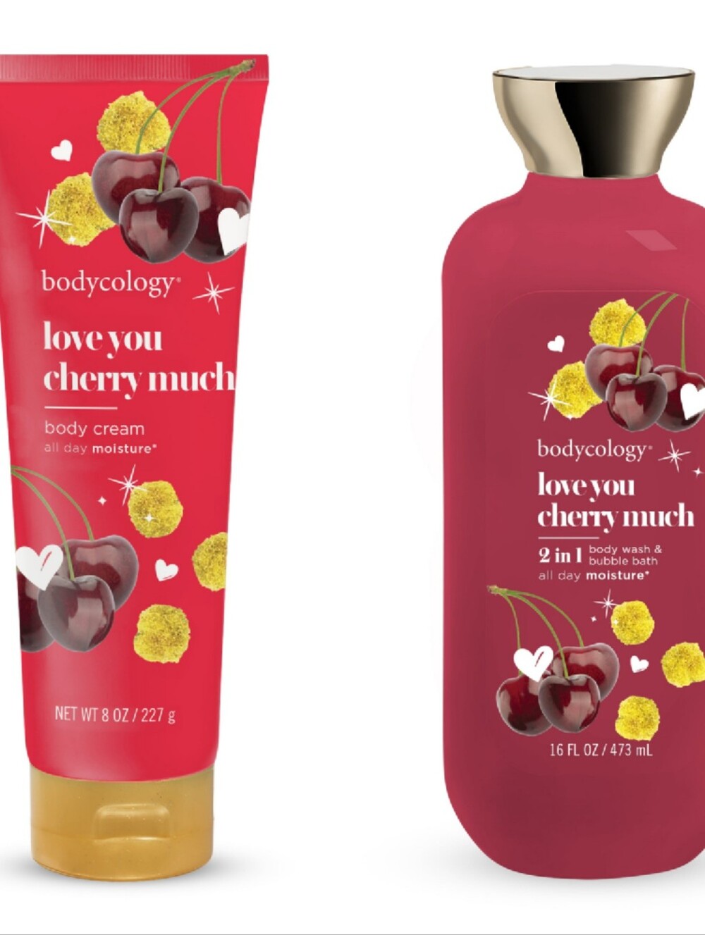 Bodycology Love You Cherry Much Moisturizing Body Cream & 2-in-1 Wash - Red